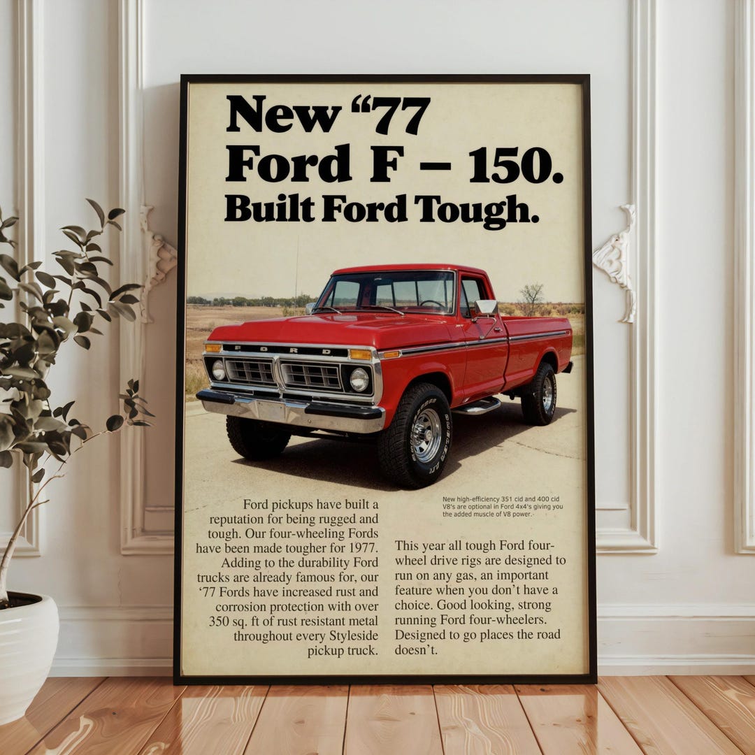 FORD　VintagePoster Vintage Ford Truck Advertisement Art Print, Ford F-series Pickup
