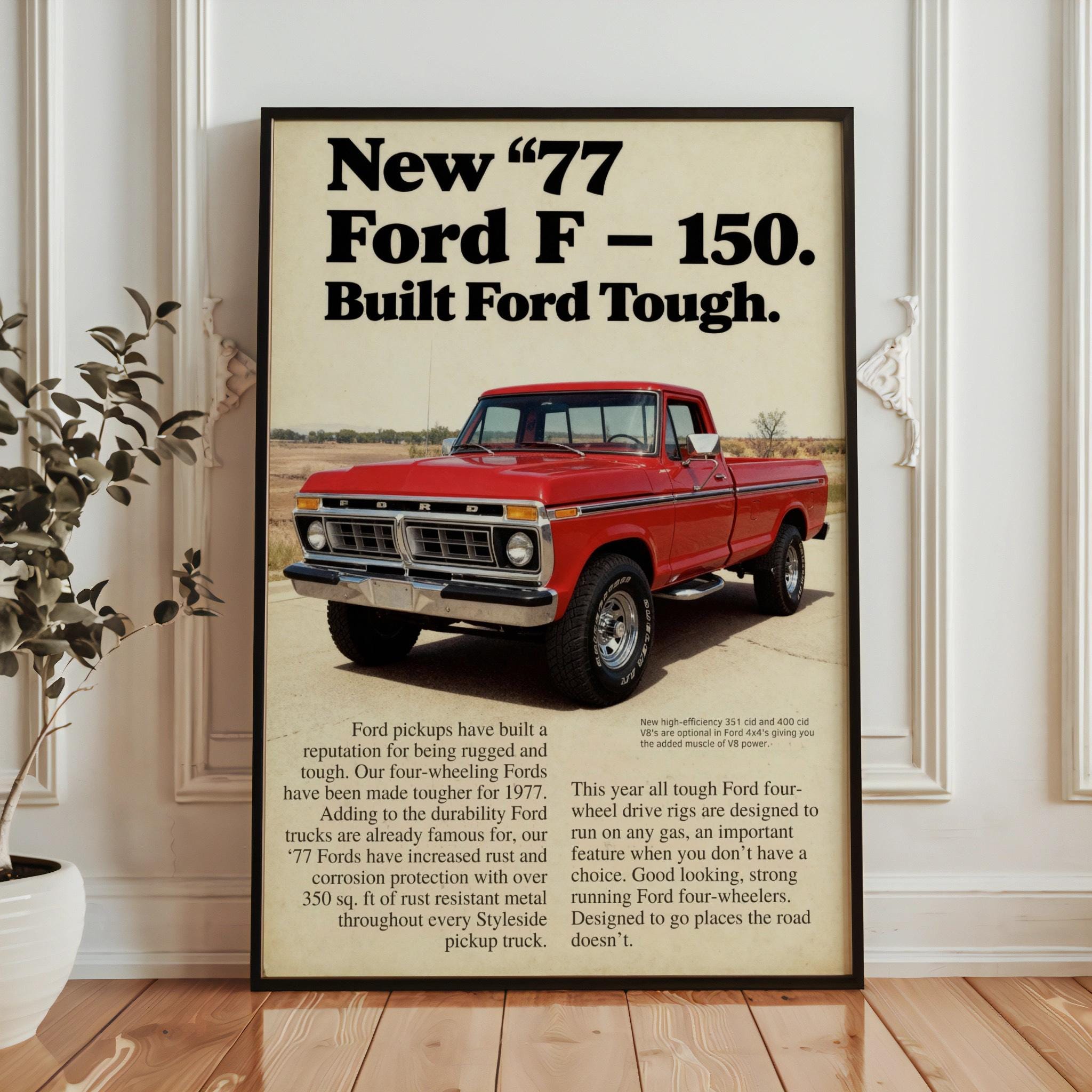 Vintage Ford Truck Advertisement Art Print, Ford F-series Pickup