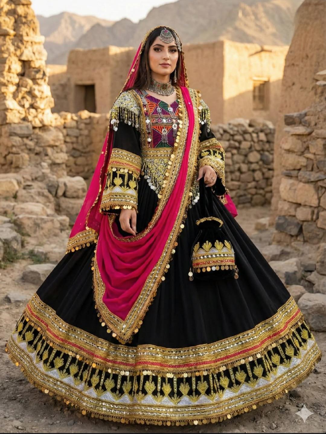 chinese dress ladies Elegant Pashtun Bridal Frock Traditional White Afghan Dress Medium