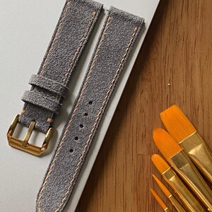 Handmade Cowhide Leather Watch strap, Light Gray Watch Band, Best Leather Watch Strap 24mm, 22mm, 21mm, 20mm, 19mm, 18mm, 16mm...