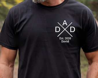 Personalized Dad T-Shirt: Custom Monogram Father Est Year Tee