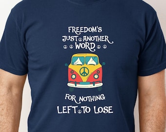 Retro Hippie Van Peace Sign T Shirt, Boho Road Trip Graphic Tee