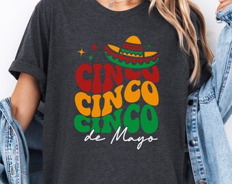 Retro Fiesta T-Shirt | Colorful Sombrero Cinco De Mayo Tee