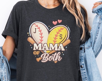 Custom Softball Mom Shirt, Personalized Baseball Mama Tee, Game Day Apparel