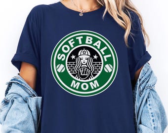 Softball Mom Shirt, Green Circle Logo Tee, Game Day Sports Mom Gift