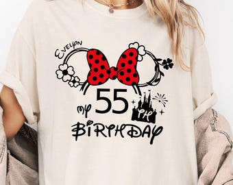 Custom Disney 55th Birthday Shirt | Personalized Name Tee for Magical Family Vacations