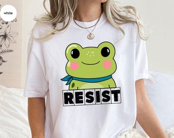 Resistance Frog T-Shirt, Activist Political Cartoon Tee