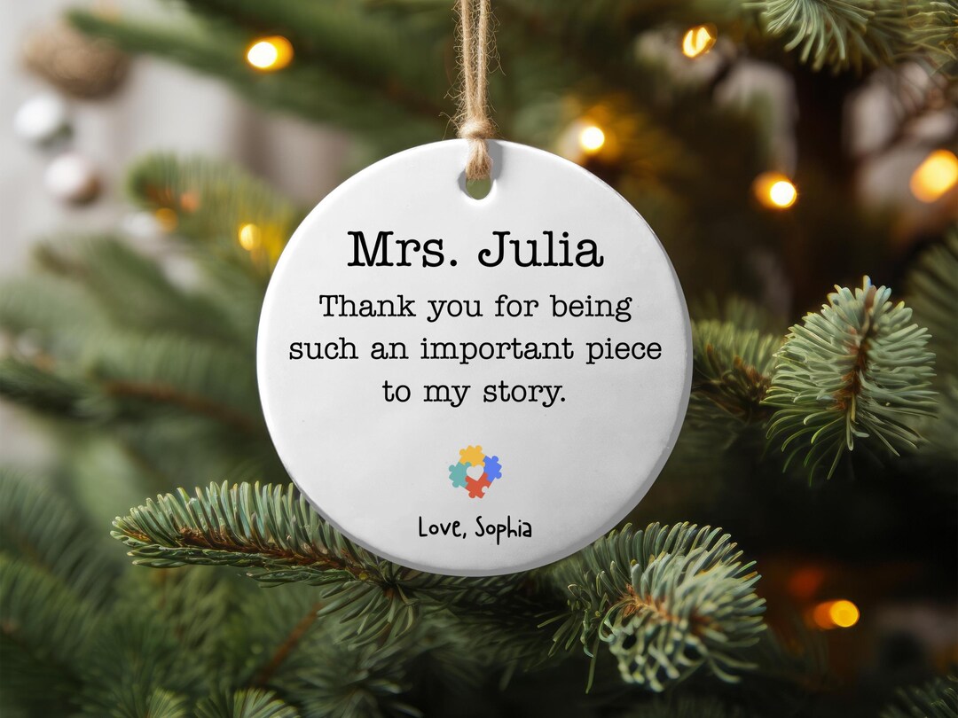 Personalized Teacher Ornament: Custom Puzzle Piece, Thank You Gift - Etsy