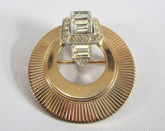 Vintage Art Deco BOUCHER Circle Brooch Pin 1950s