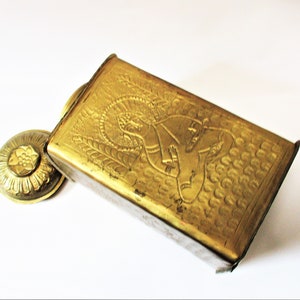 Vintage BUDDHA Canister Tin Canister Gold Canister LARGE 9.5&quot; Tall