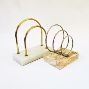 Fournitures de bureau vintage ORGANIZER Mail avec bases en marbre avec fentes en laiton