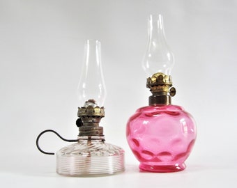 フェントン クランベリーガラス ワイルドローズランプ; フェントン