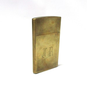 Vintage Card Case CHAS T KENNEDY Slim Wallet Card Case Compact Brass Thin Cigarette Case