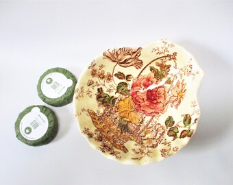 Antyczna mydelniczka ceramiczna muszla muszli CHARLOTTE ROYAL CROWNFORD Anglia Dekoracje kwiatowe Bogate kolory