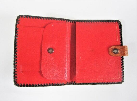 Vintage Tooled Leather Wallet DIAMONDS and BONTAN… - image 5
