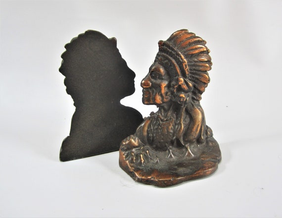 Antique Book Ends INDIAN Bookends Copper Bronze 1940s - Etsy