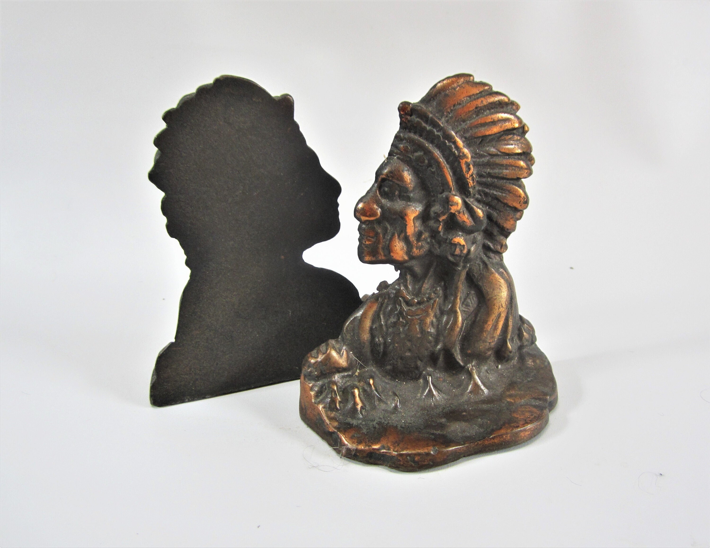 Antique Book Ends INDIAN Bookends Copper Bronze 1940s Etsy