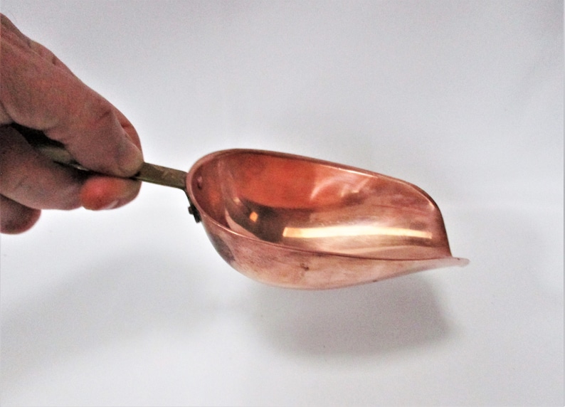 Vintage COFFEE SCOOP Bulk Foods Scoops COPPER With Brass Handle Set of ...