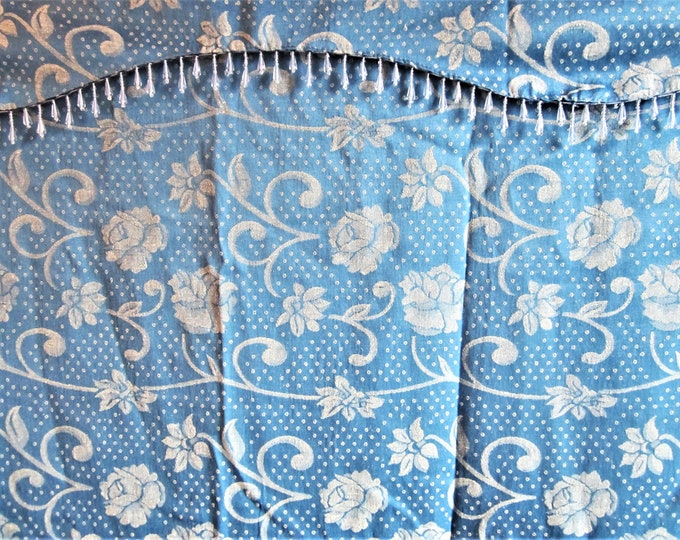 Vintage Shower Curtain ROYAL BLUE ROMA Beaded Valance Etsy