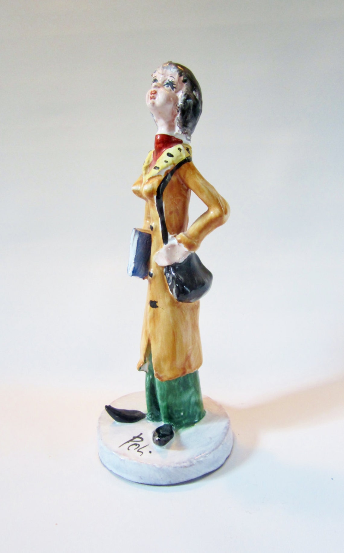 Vintage Italian Figurine TP CERAMICHE by POLI Woman with Purse Etsy