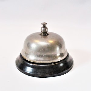 Vintage Recepcja HOTEL BELL Dzwonek Magazyniera Dzwonek Biurkowy