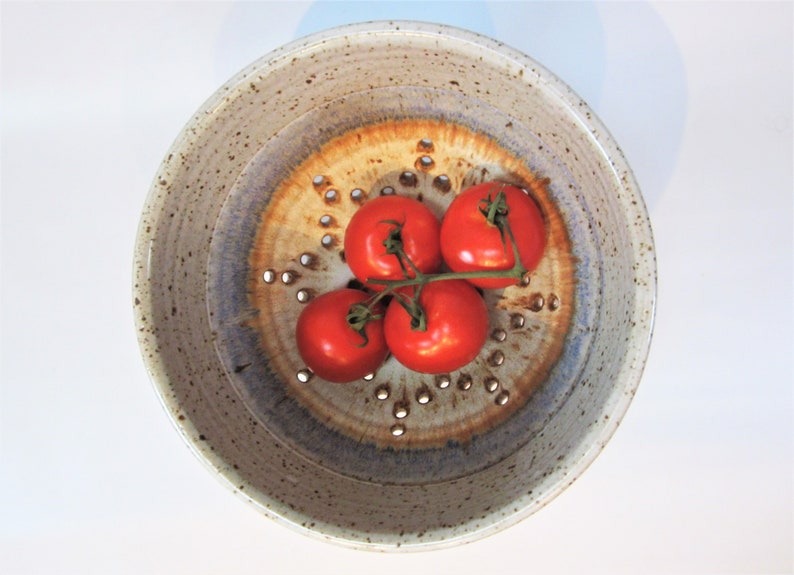 Vintage Colander STUDIO POTTERY Ceramic LAVENDER Accent 1990s Modern