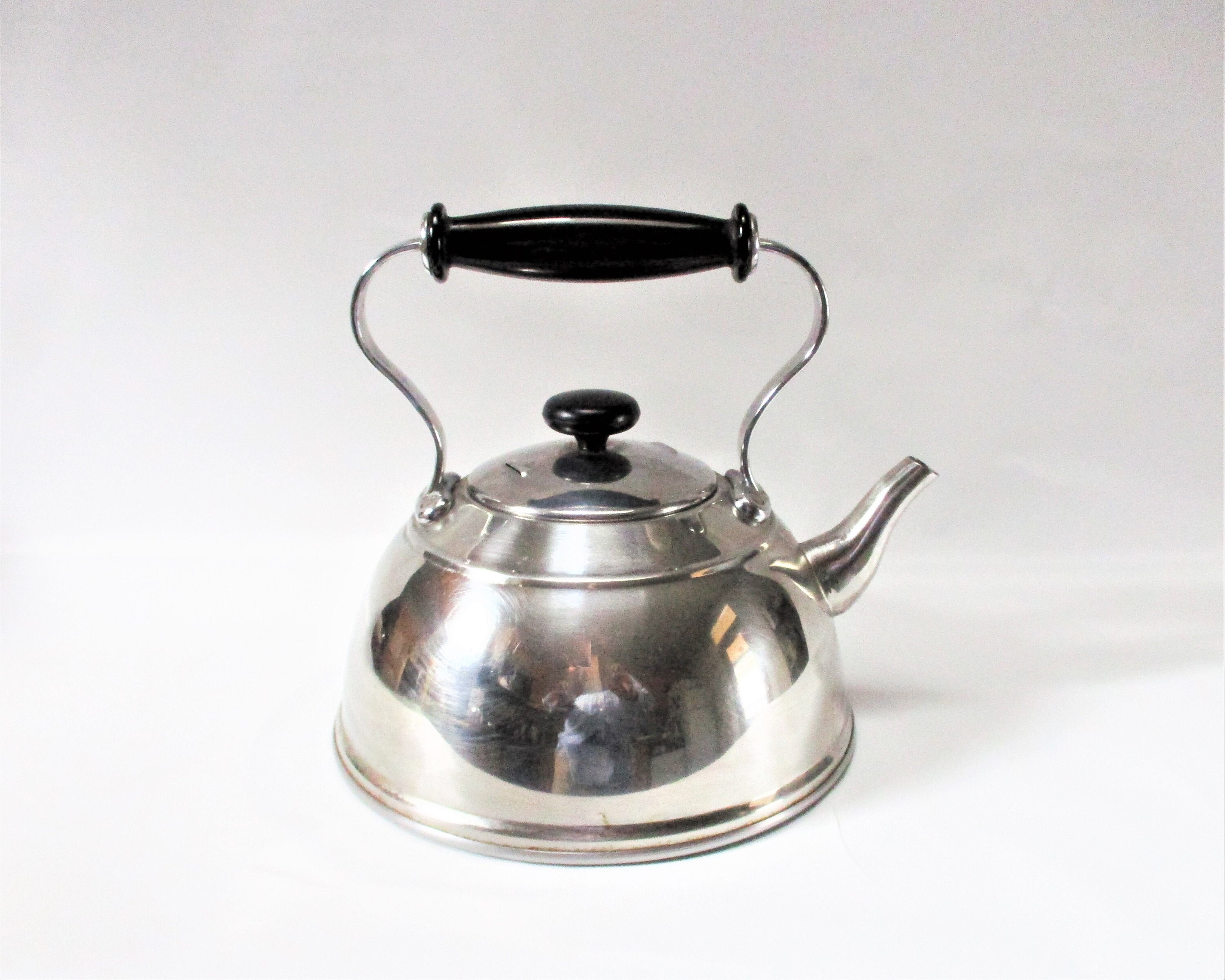 Vintage Stainless Steel Whistling Pour Over Coffee Kettle With Tea