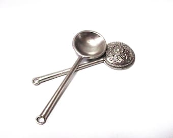 Vintage COFFEE SCOOP Bulk Foods Ground Coffee Spoon PEWTER Spoon Handmade Sold as Eaches