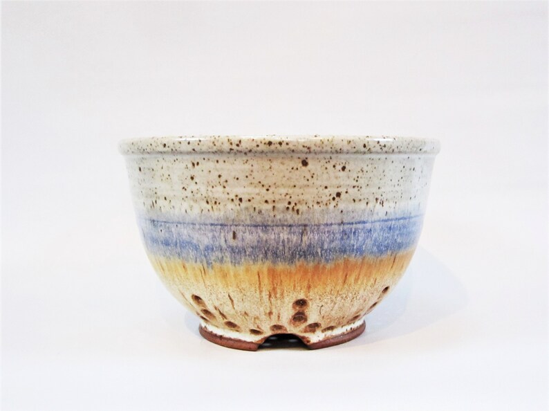 Vintage Colander STUDIO POTTERY Ceramic LAVENDER Accent 1990s Modern