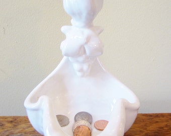 Vintage Italian Candle Holder Holy Water Font Ceramic