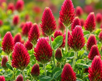 3000 Crimson Clover Seeds, Scarlet Red Flower, Pollinator Garden, Cover Crop (Trifolium Incarnatum)