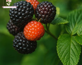 50 Black Raspberry Seeds, Rubus Leucodermis Fruit Bush, Sweet Berry Vine