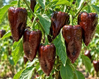 Mulato Isleno Pepper Seeds, Brown Mild Hot Ancho Poblano Capsicum (40 Seeds)