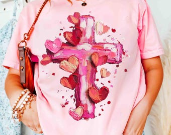 Coquette Valentine Jesus Cross Hand Painted, Valentine Bow Bible Verse Png, Valentine png, Love Jesus, Valentine Jesus Png, Valentine Heart