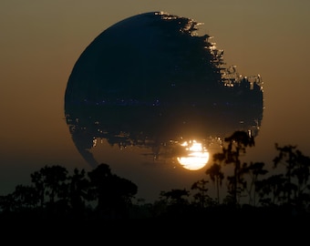 Todesstern Sonnenaufgang NEUER Stil | Digitaler Download Wallpaper Pack | Star Wars Kunst