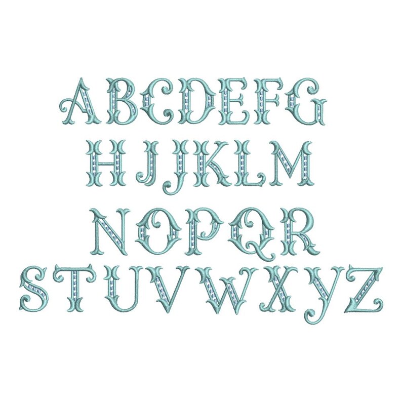 Fishtail Monogram Embroidery Font Bundle, Interlocking Monogram ...