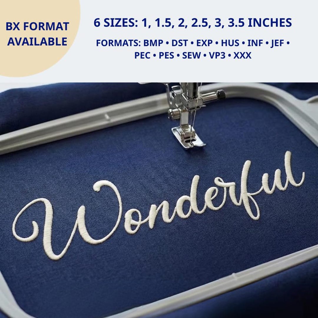 Modern Handwritten Script Embroidery Font, Elegant Cursive Alphabet ...