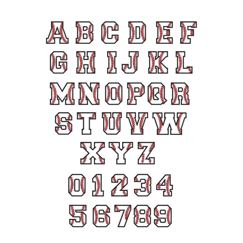 Harrison Baseball Lettering Baseball Varsity Sports Embroidery Font, Alphabet Baseball Stitch ...