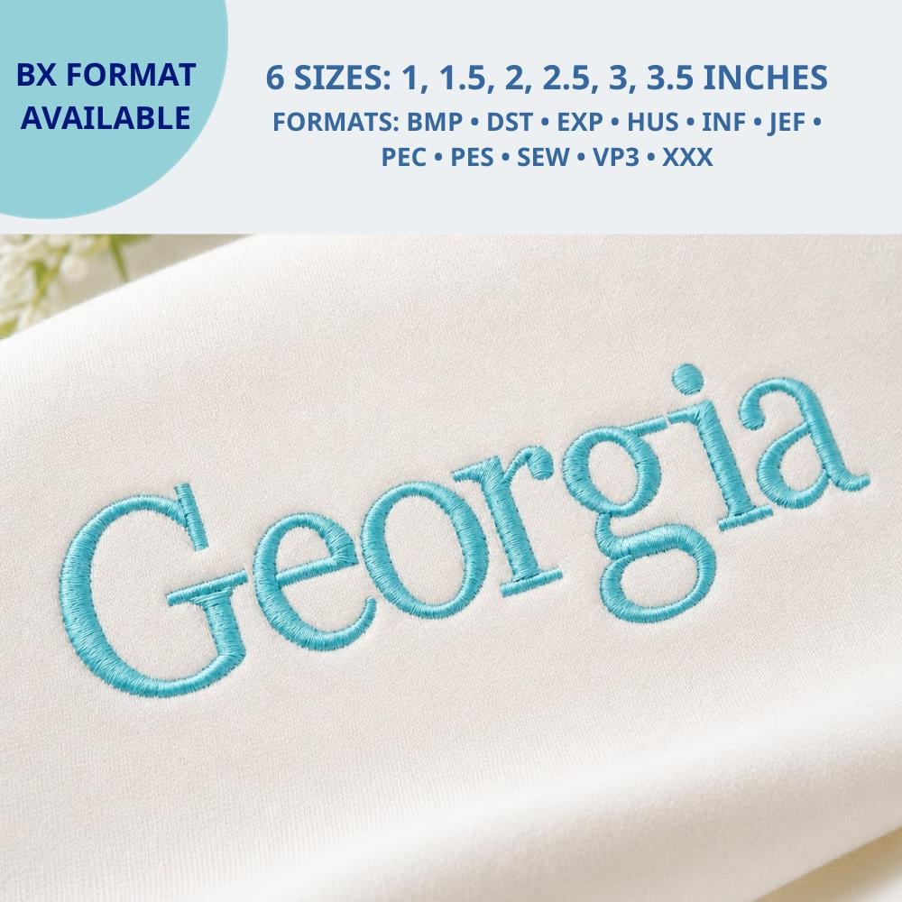 Georgia Embroidery Font, Vintage Font, Classic Letters, S… embroidery font sample