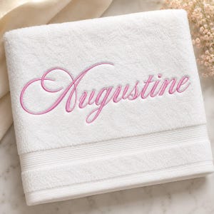 Elegancki krój pisma Augustine do haftu, alfabet do kaligrafii ślubnej, delikatny monogram z imieniem pisanym kursywą, 6 rozmiarów + format BX zdjęcie 5