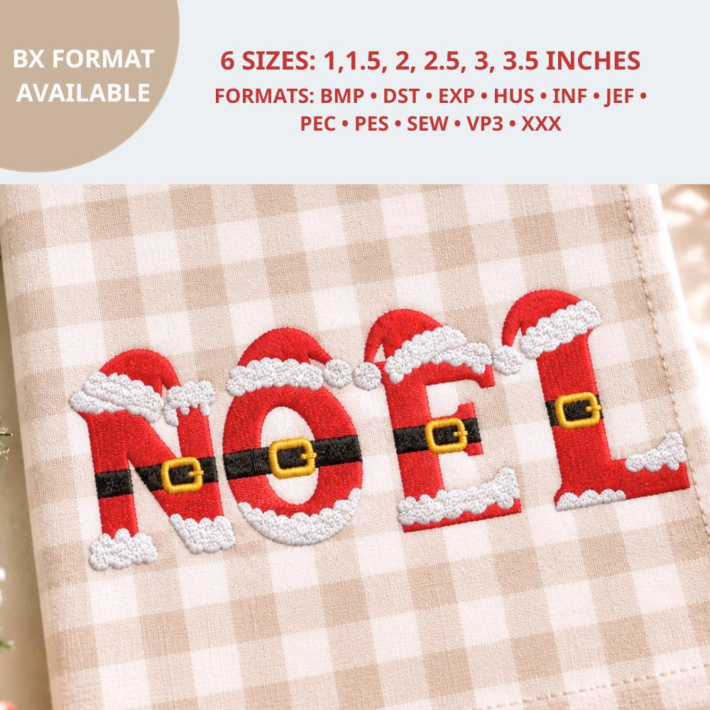 Santa Embroidery Font, Christmas Alphabet Embroidery, Hol… embroidery font preview