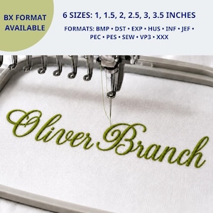 Olivenzweig Schrift Digitale Maschinenstickerei, handgeschriebene Schriftstickerei, Hochzeit Schriftstickerei, 6 Größen, 11 Formate + SX-Schrift