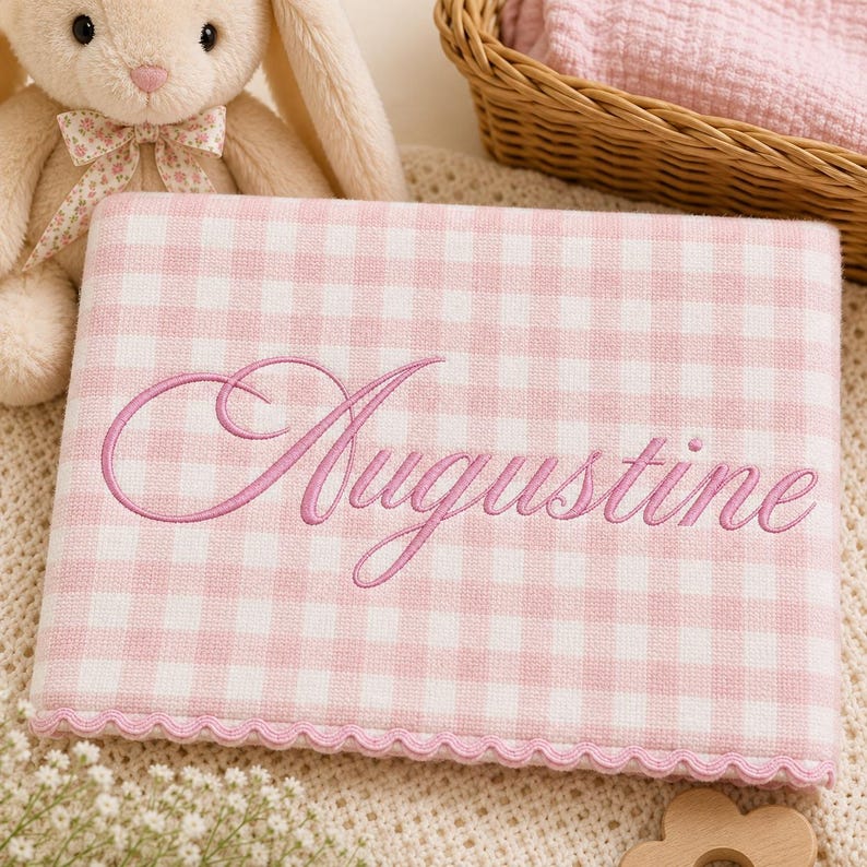 Elegancki krój pisma Augustine do haftu, alfabet do kaligrafii ślubnej, delikatny monogram z imieniem pisanym kursywą, 6 rozmiarów + format BX zdjęcie 3