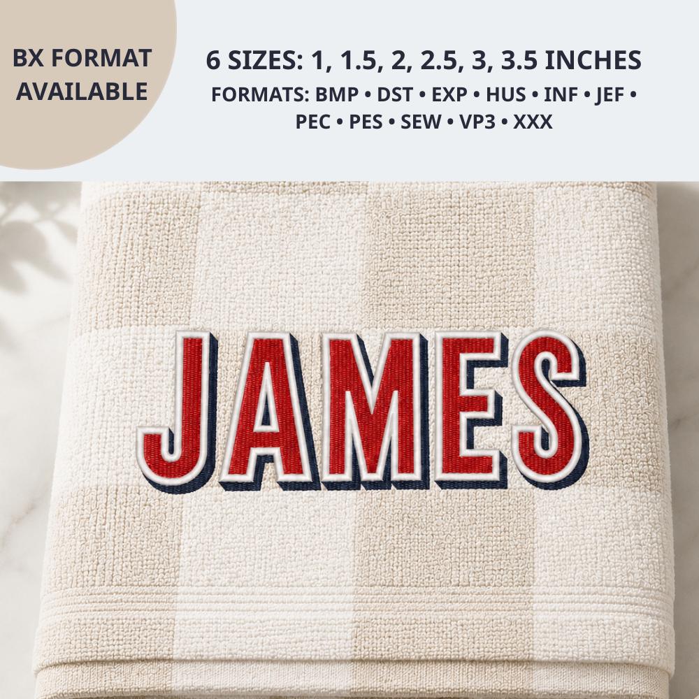 Varsity Two Color Embroidery Font Block,Athletic College… embroidery font sample