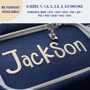 Jackson Block Embroidery Font, Round Serif Alphabet,Retro Varsity Letters,Boy Name Font,Kids Sweatshirt Alphabet,6 Sizes,11 Formats +Bx Font