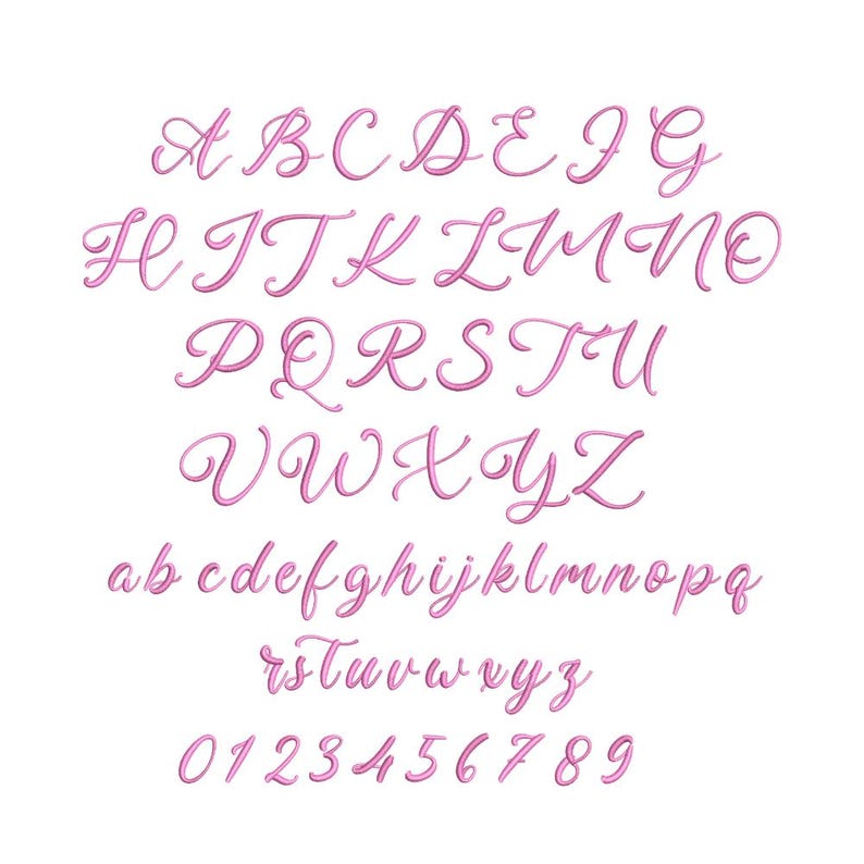 Modern Handwritten Script Embroidery Font, Elegant Cursive Alphabet ...