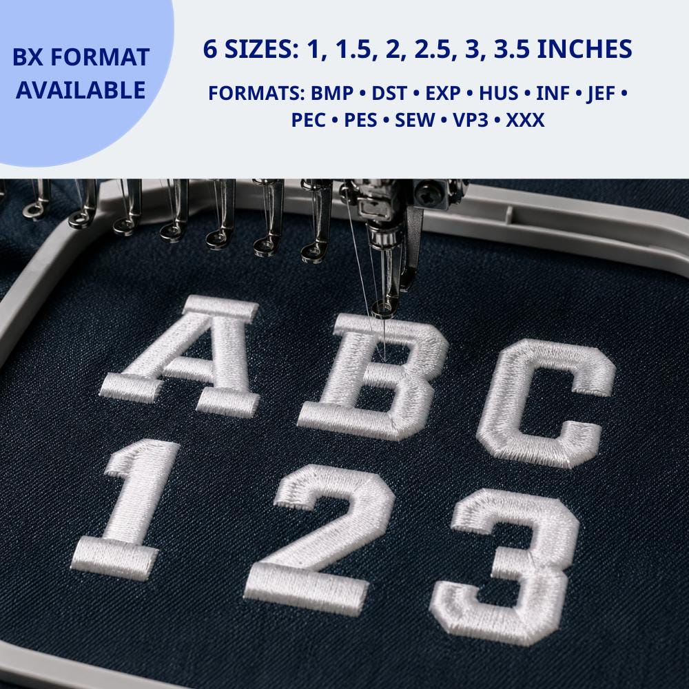 Varsity Satin Narrow Embroidery Font, College Embroidery… embroidery font preview