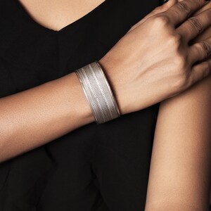 Silver Boho Cuff Bracelet | Wide Tribal Textured Bangle | Adjustable Ethnic Statement Jewelry for Women