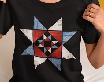 Geometric Quilt Block T-Shirt, Quilter T-Shirt, Quilt Retreat Shirt, Gift for Quilter, Quilting Lover Shirt, Quilt Block Star Tee
