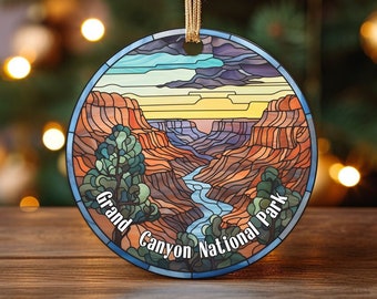 Double Sided Grand Canyon National Park, National Park Christmas Ornament, Keepsake Ornament, Unique Ornament, Stained Glass Look